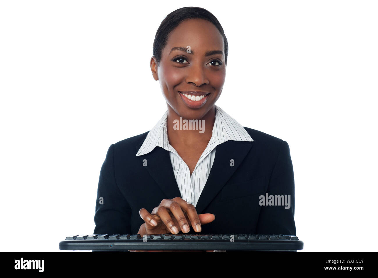 Assistent auf der Computertastatur tippen Stockfoto