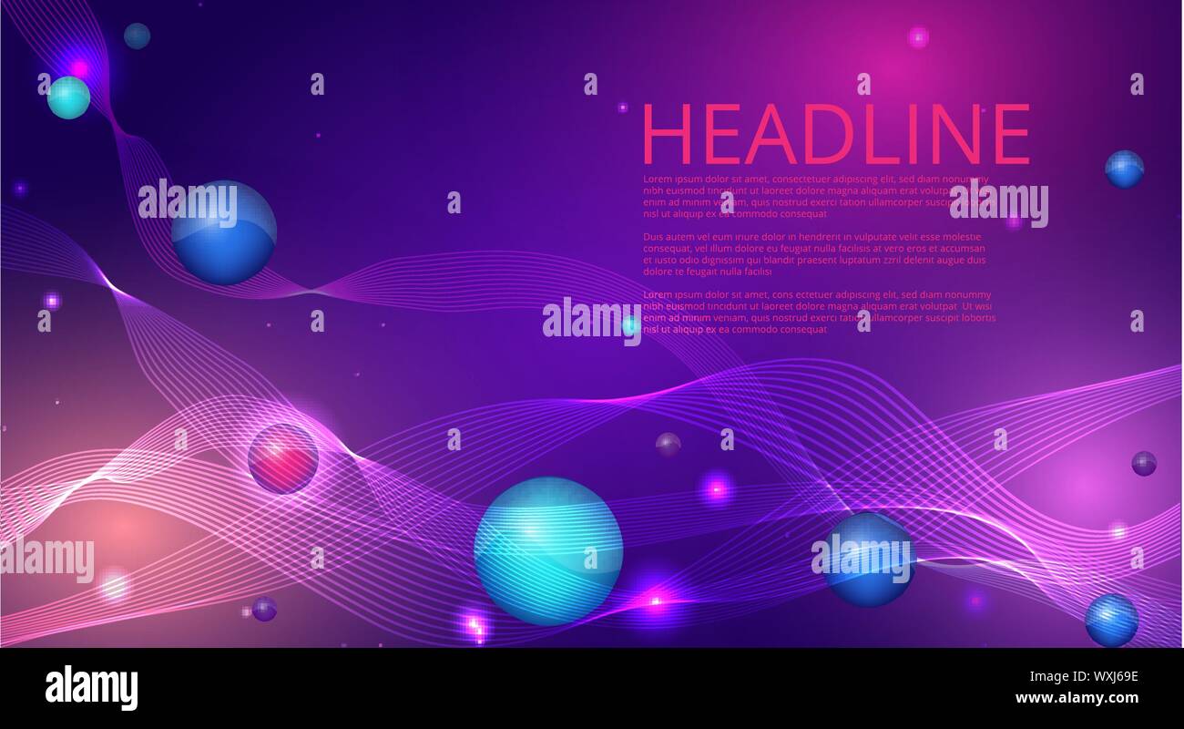 Violett Blau gewellte Einfache futuristische glänzenden Hintergrund Dekoration, mit primitiven, Supremacist und offenen Raum für Text, Vector Illustration für Web- und Stock Vektor