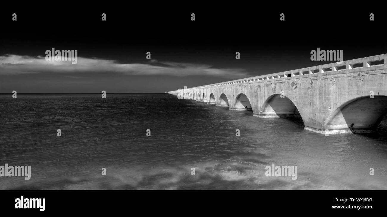 Alte Brücke von sieben Meilen nach Key West Stockfoto