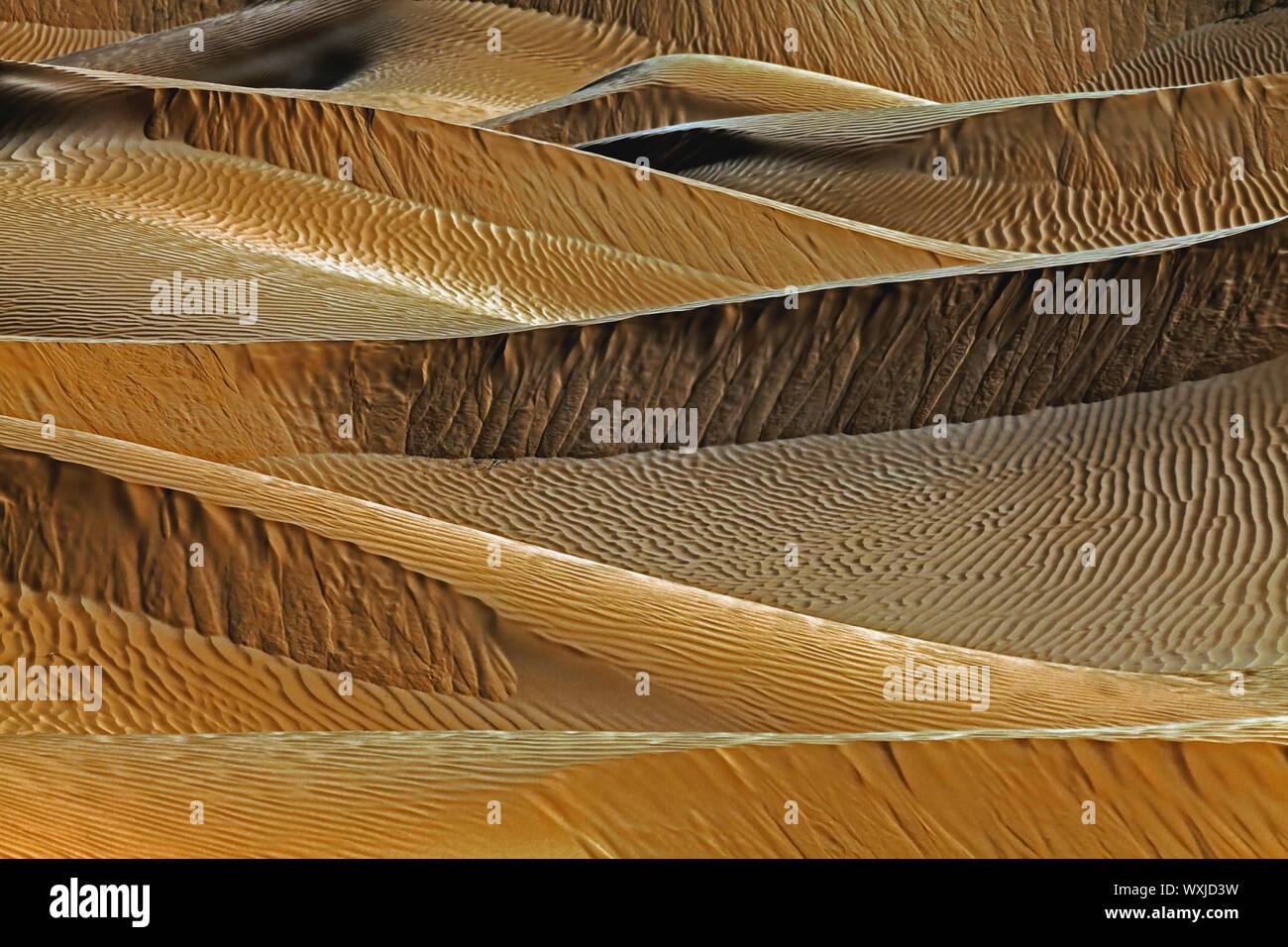 Sanddünen in der Wüste, Saudi-Arabien Stockfoto