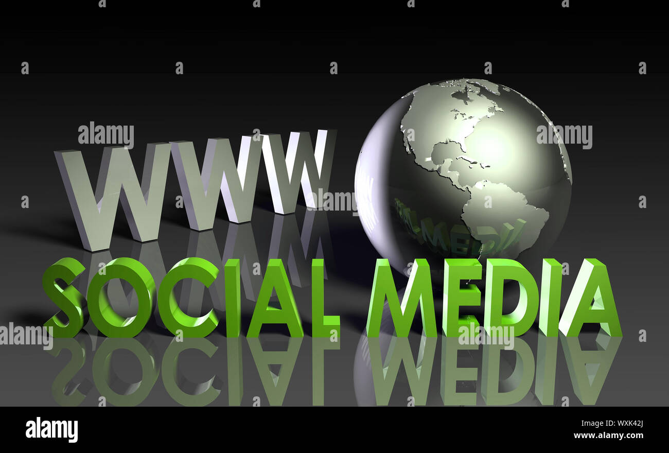 Social Media Online-Inhalte im Web Stockfoto