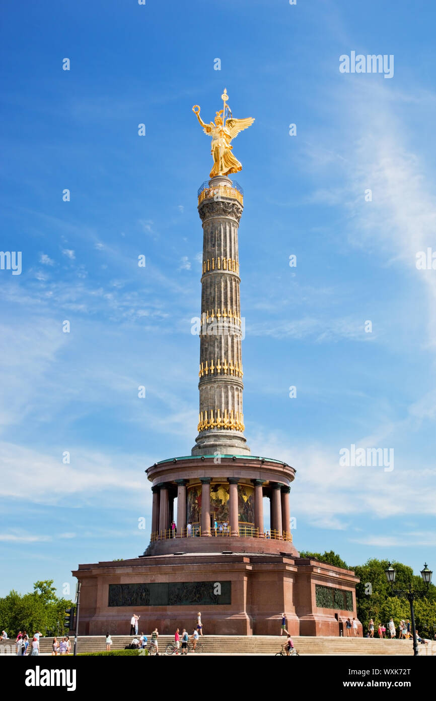 Die Siegessäule in Berlin, Deutschland. Berliner Siegessäule Goldelse auch genannt Stockfoto