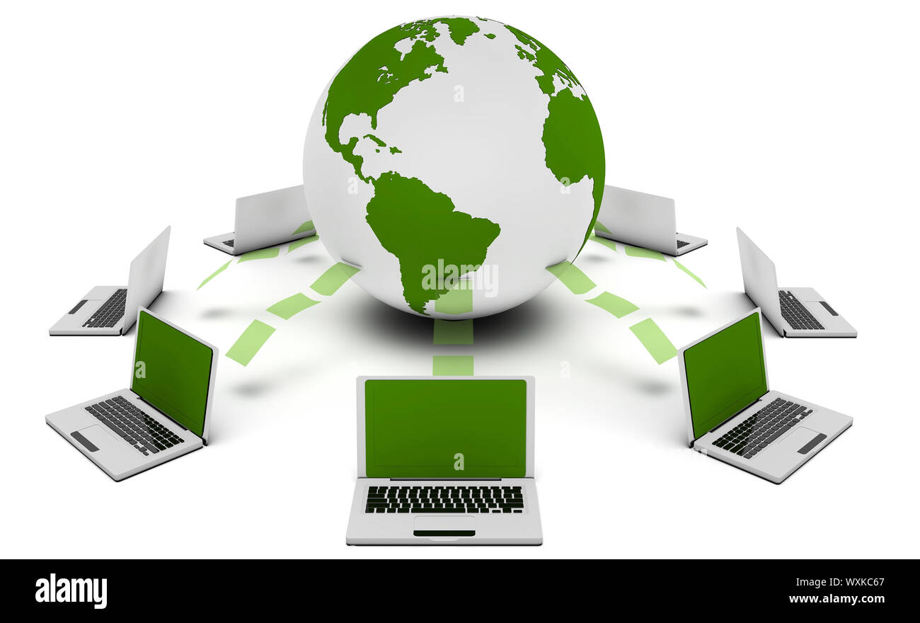 Grüne Technologie 3d Idee als umweltfreundlich Stockfoto