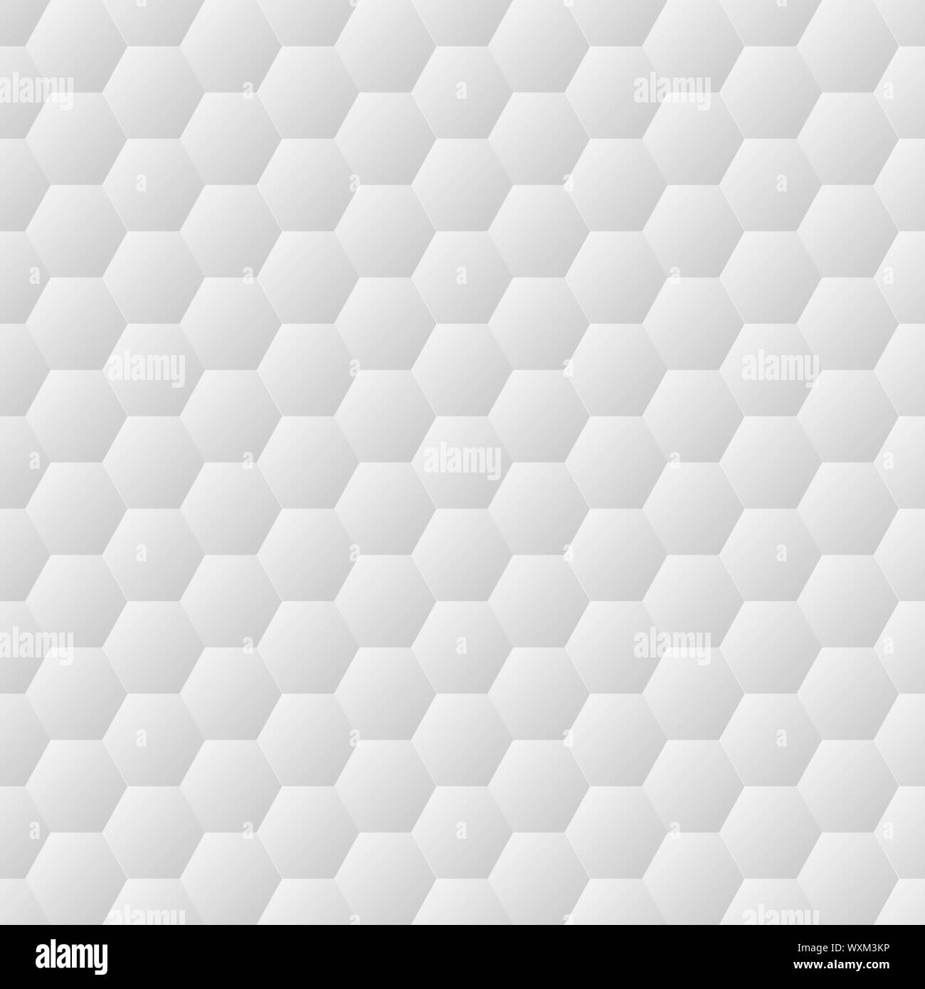 Nahtlose Sechsecke weiße Wand Textur. Honeycomb Hintergrund vector Pattern Stock Vektor