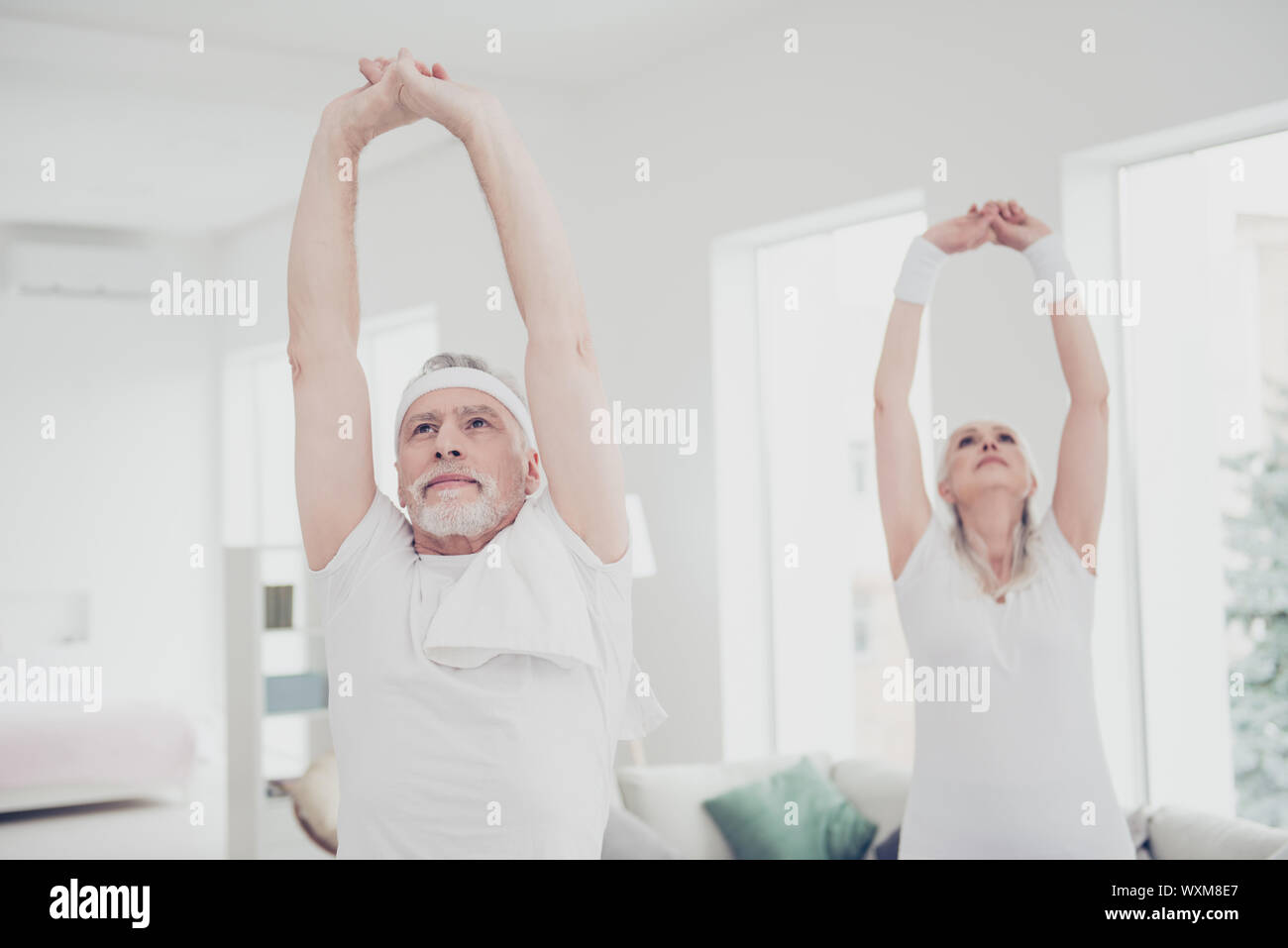 Zwei adorable Gesunde bezaubernd schöne stilvolle entspannt konzentriert Stockfoto
