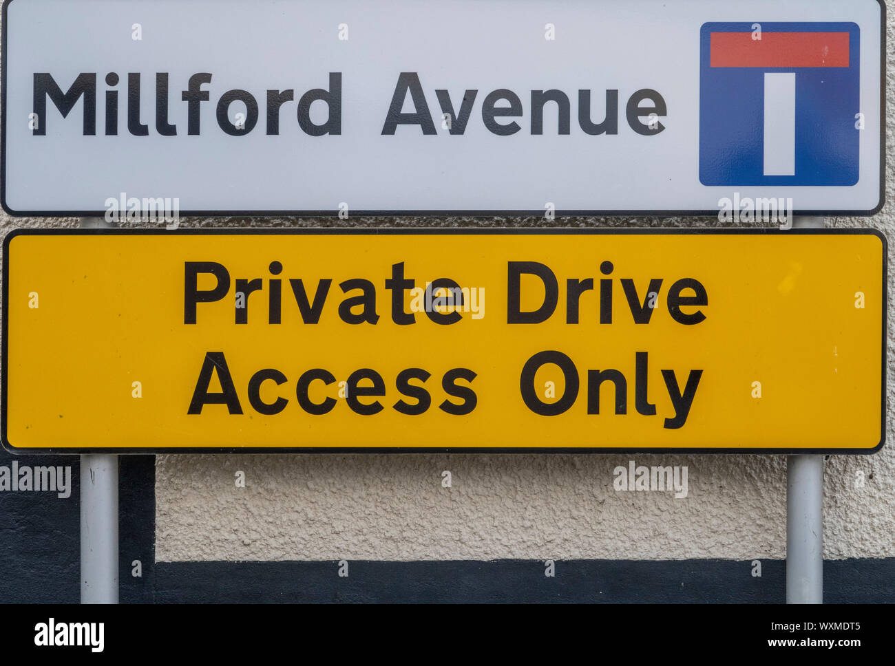 Private fahren, nur Zeichen in Honiton, Devon, Großbritannien Stockfoto