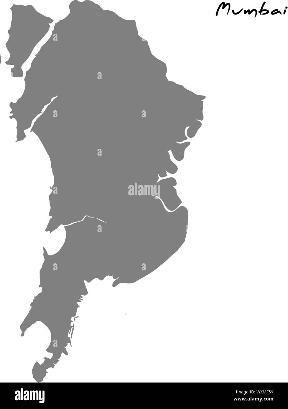 Hohe Qualität Karte von Mumbai. Vector Illustration Stock Vektor