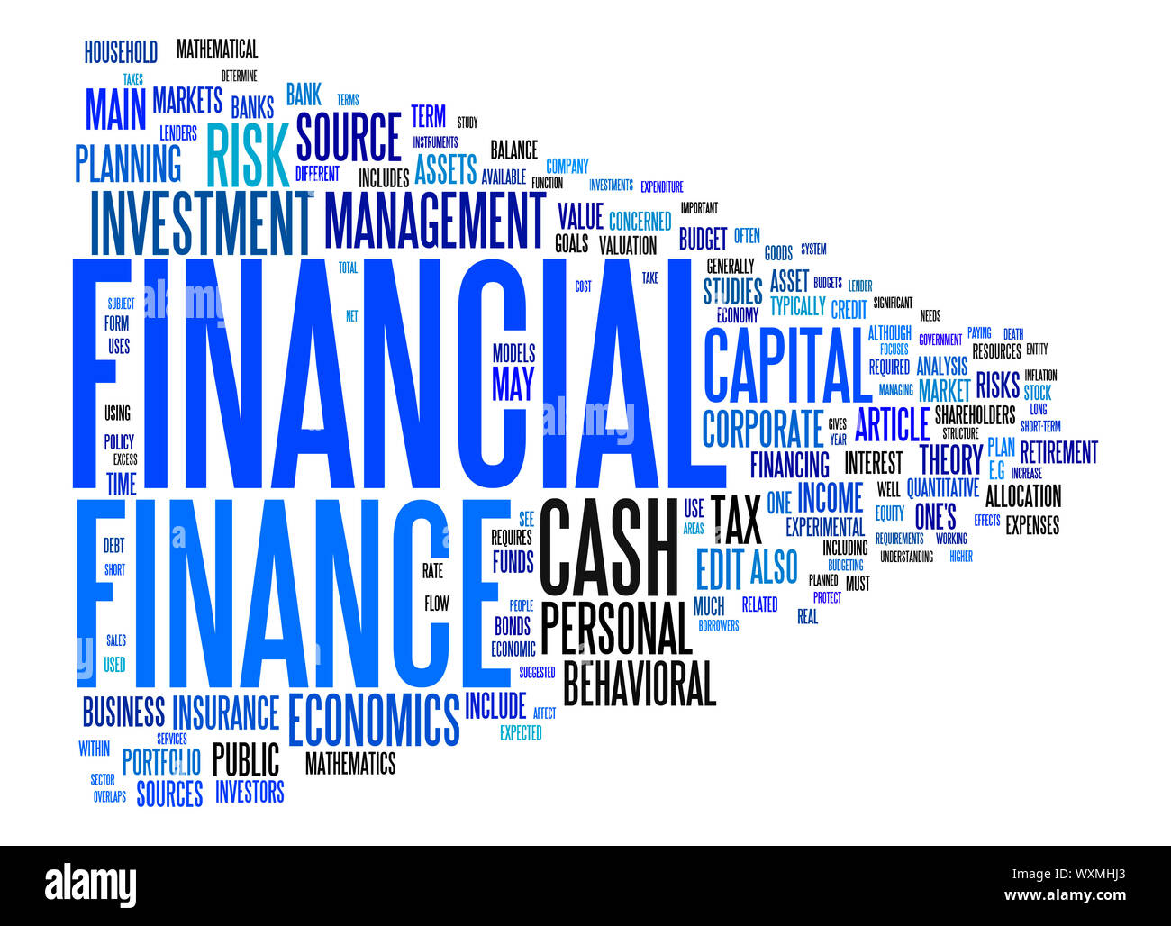 Ein Bild von einem schönen finanziellen Text cloud Stockfoto