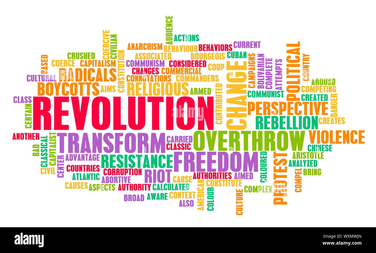 Revolution in der politischen oder technischen Konzept-Kunst Stockfoto