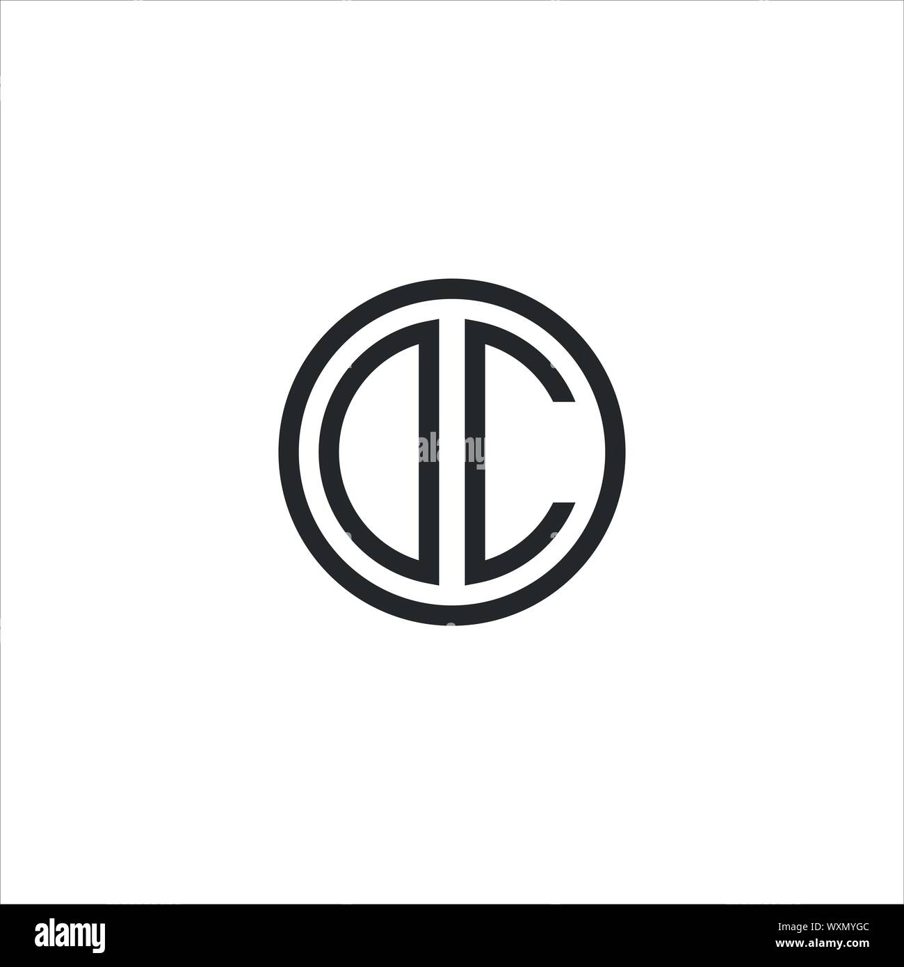 Die Logo-CD, dc, d Inside c gerundet Schreiben negativen Raum logo Stock Vektor