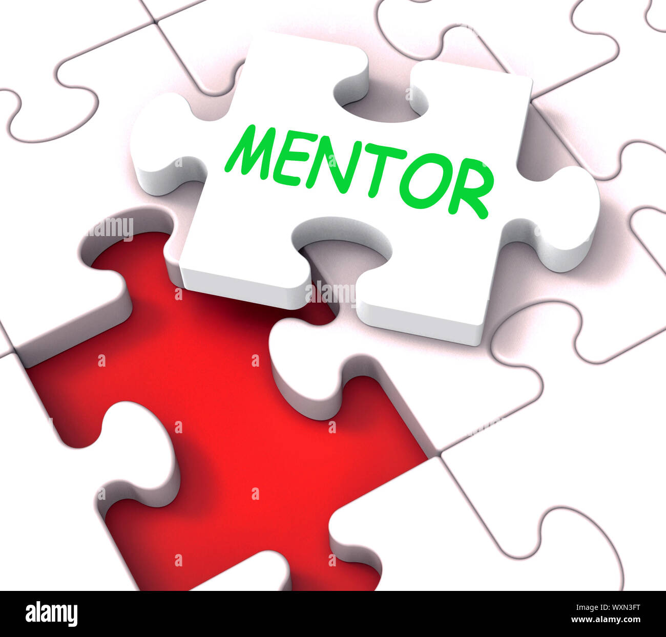 Mentor Puzzle zeigen, Beratung, Mentoring, Mentoring und Mentoren Stockfoto