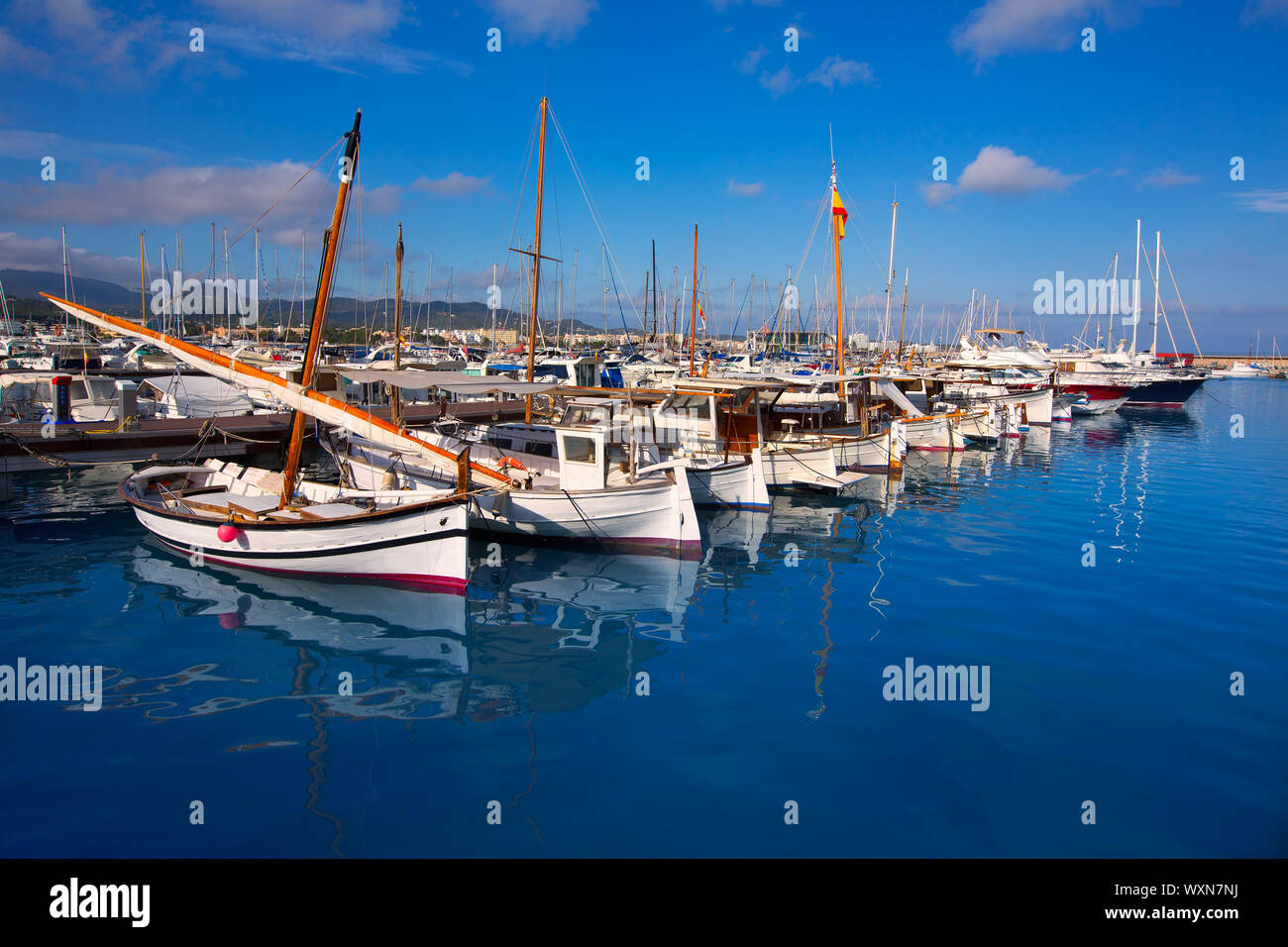 Ibiza San Antonio Abad Sant Antonio de Portmany Marina in Balearen Stockfoto