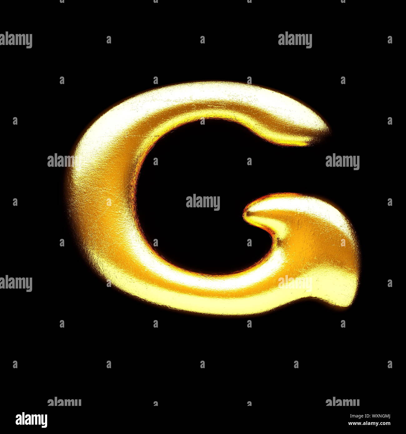 isolierte goldenen Buchstaben Stockfoto