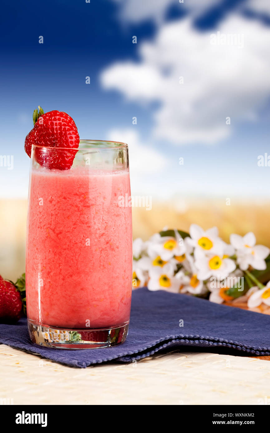 Erdbeer Smoothie Stockfoto