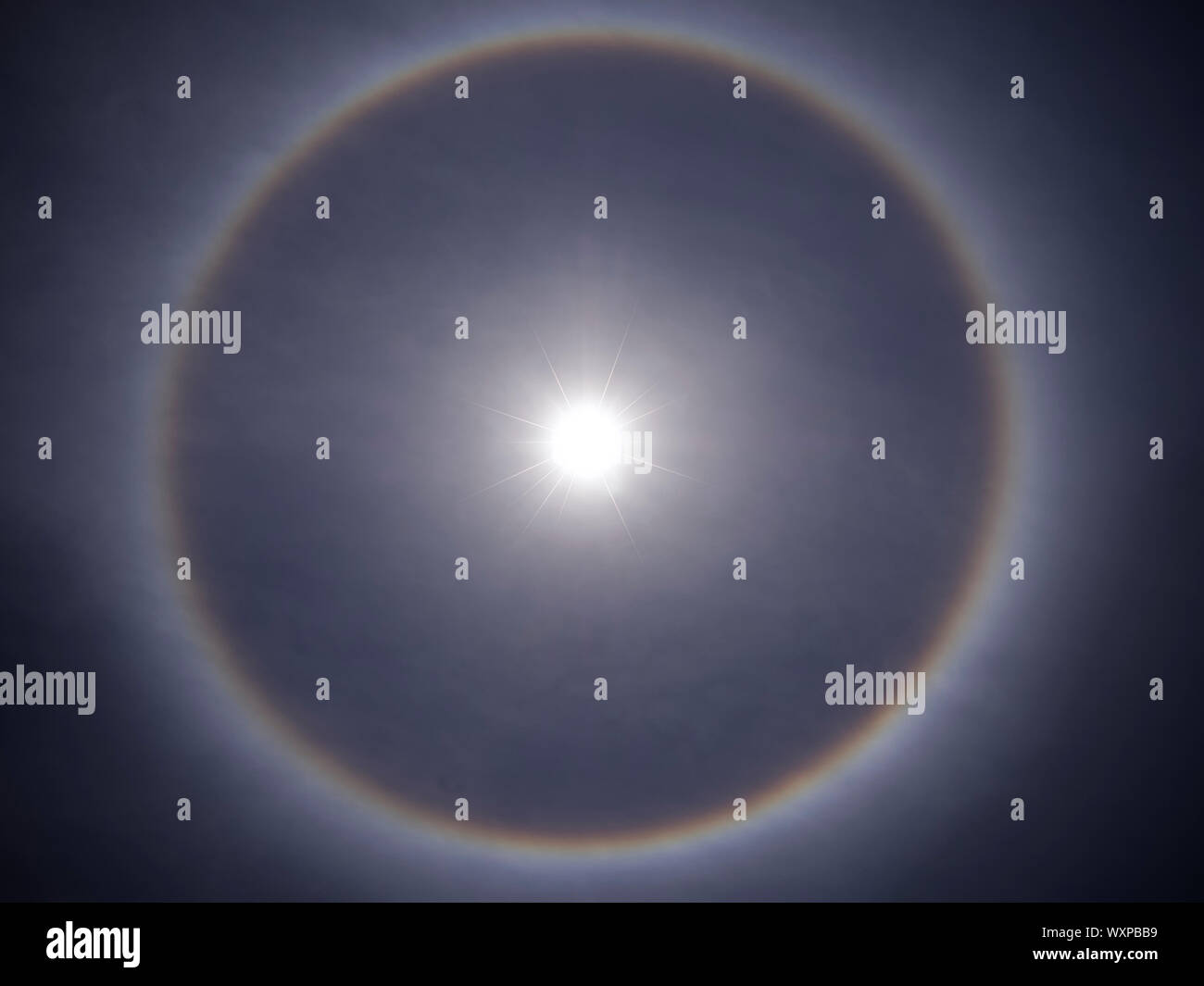 Solar halo optische Phänomen Stockfoto