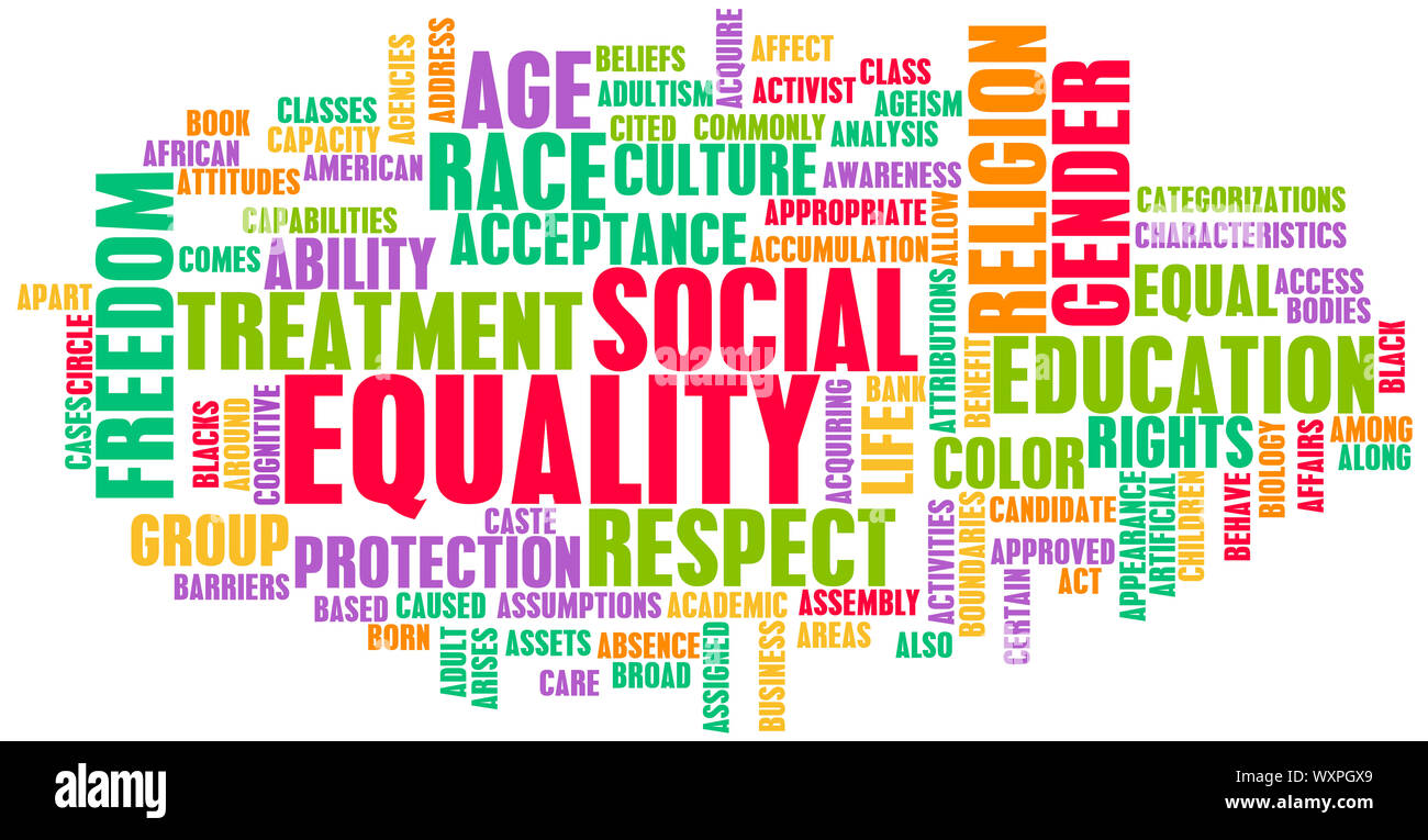 Soziale Gleichheit Respekt für jede Rasse und Geschlecht Stockfoto