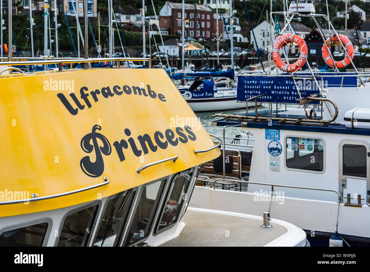 Ilfracombe Princess Pleasure Cruise Schiff in den Hafen von Ilfracombe North Devon. Stockfoto