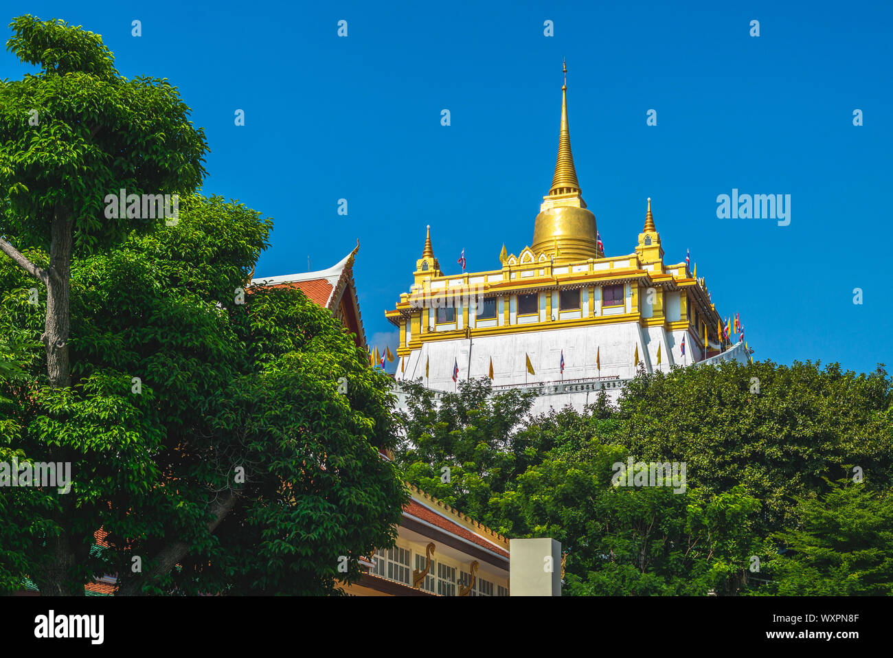 Golden Mountain der Wat Saket in Bangkok, Thailand Stockfoto