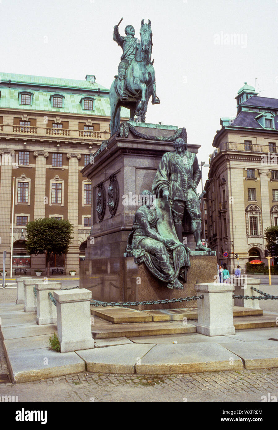 Statue des schwedischen Königs Gustav Adolf, der in Lützen Deutschland während des 30-jährigen Kriegs gestorben Stockfoto