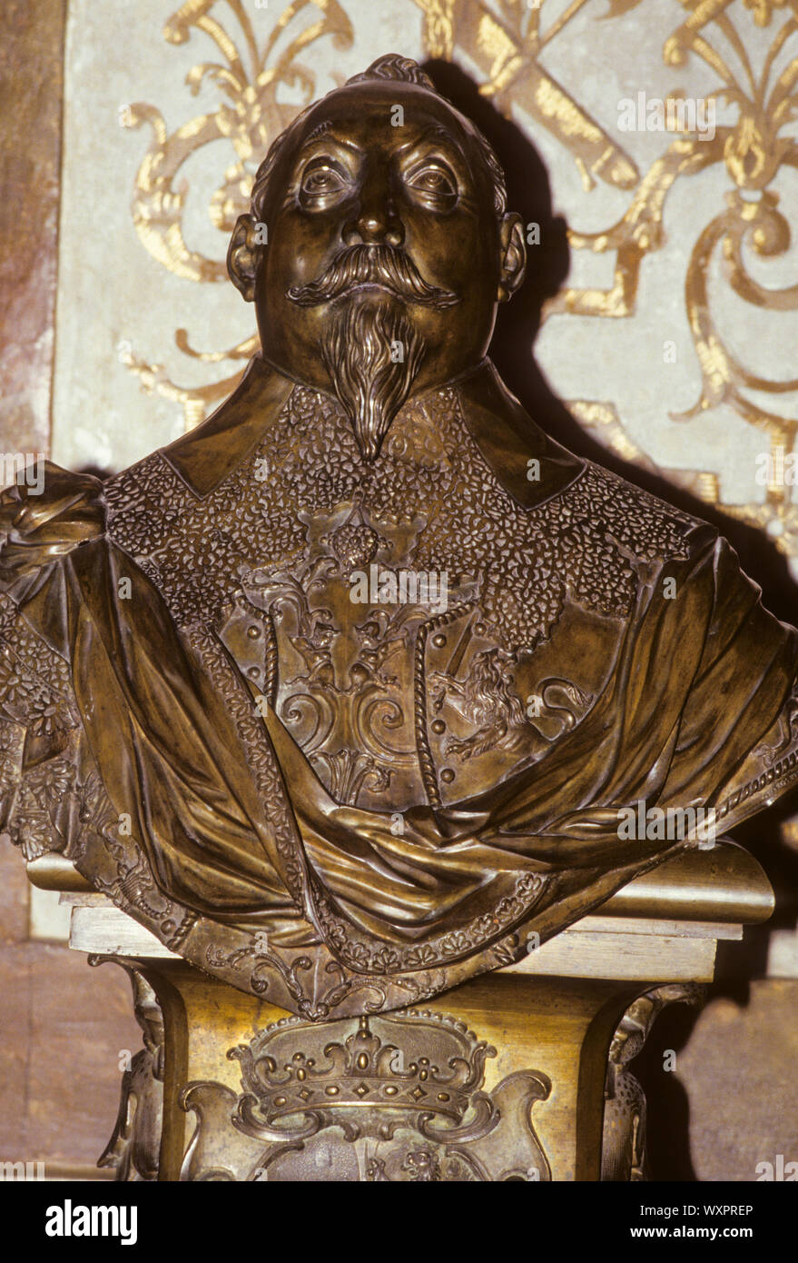 Büste des schwedischen Königs Gustav Adolf, der in Lützen Deutschland während des 30-jährigen Kriegs gestorben Stockfoto