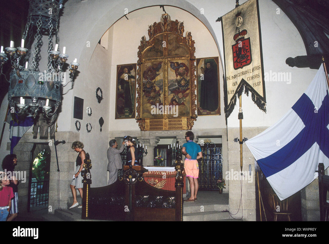 LÜTZEN Innenraum der Kirche mit commemorative Dekorationen über die Schlacht wie in der Landschaft standen draußen, wenn der schwedische König Gustav II Adolf fiel 1632 Stockfoto