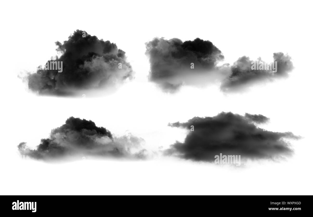 Wolken auf schwarzem Hintergrund Stockfoto