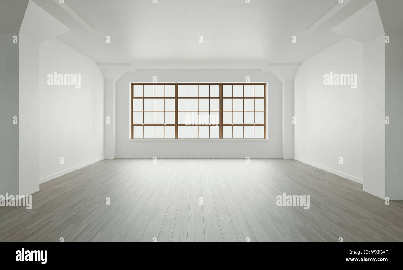 Klassische wand Interieur und moderne Rahmen mit Parkettboden, leeren Raum, 3D-Rendering Stockfoto