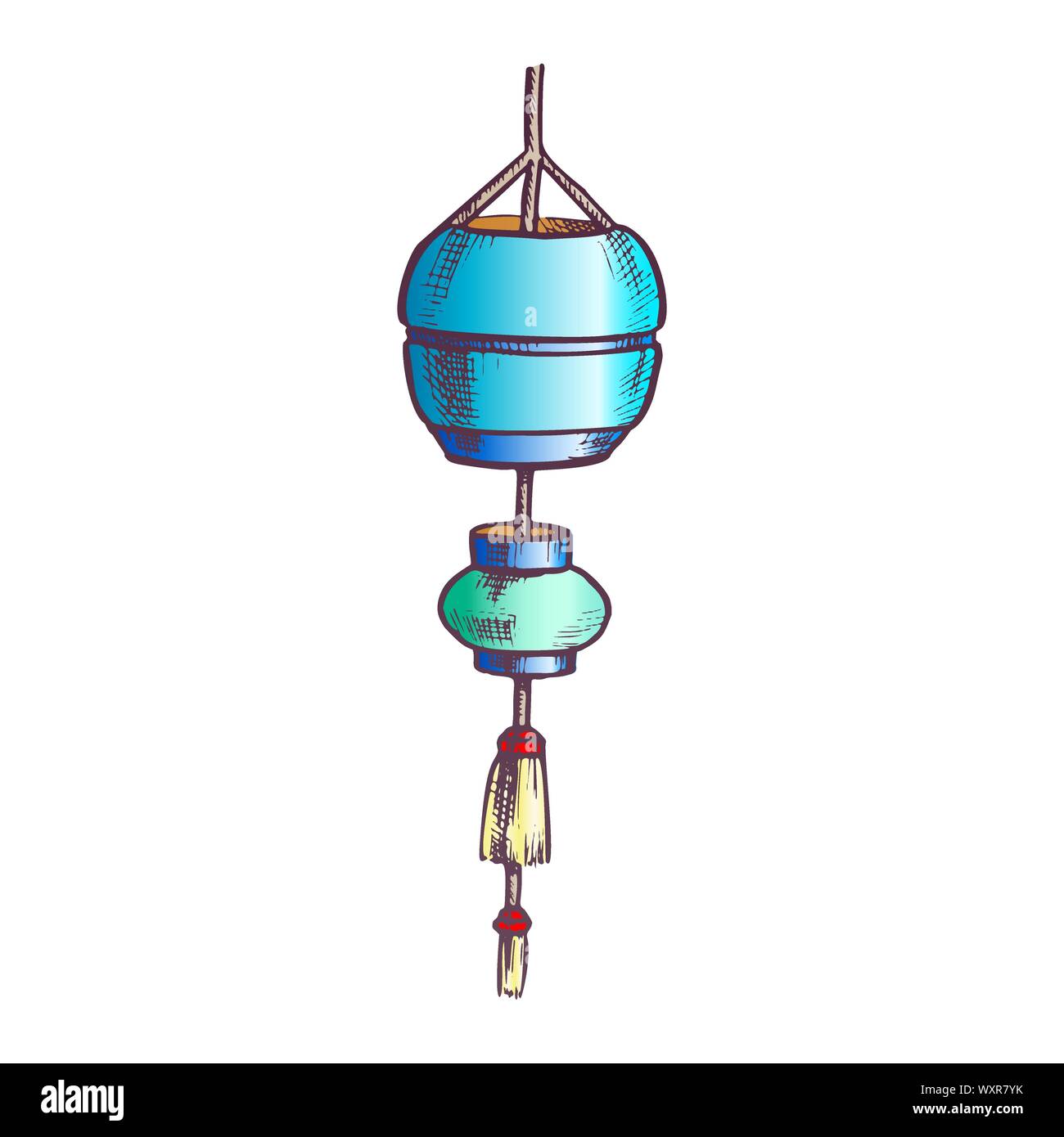 Kulturelle Laterne kulturelle Dekoration Farbe Retro Vektor Stock Vektor