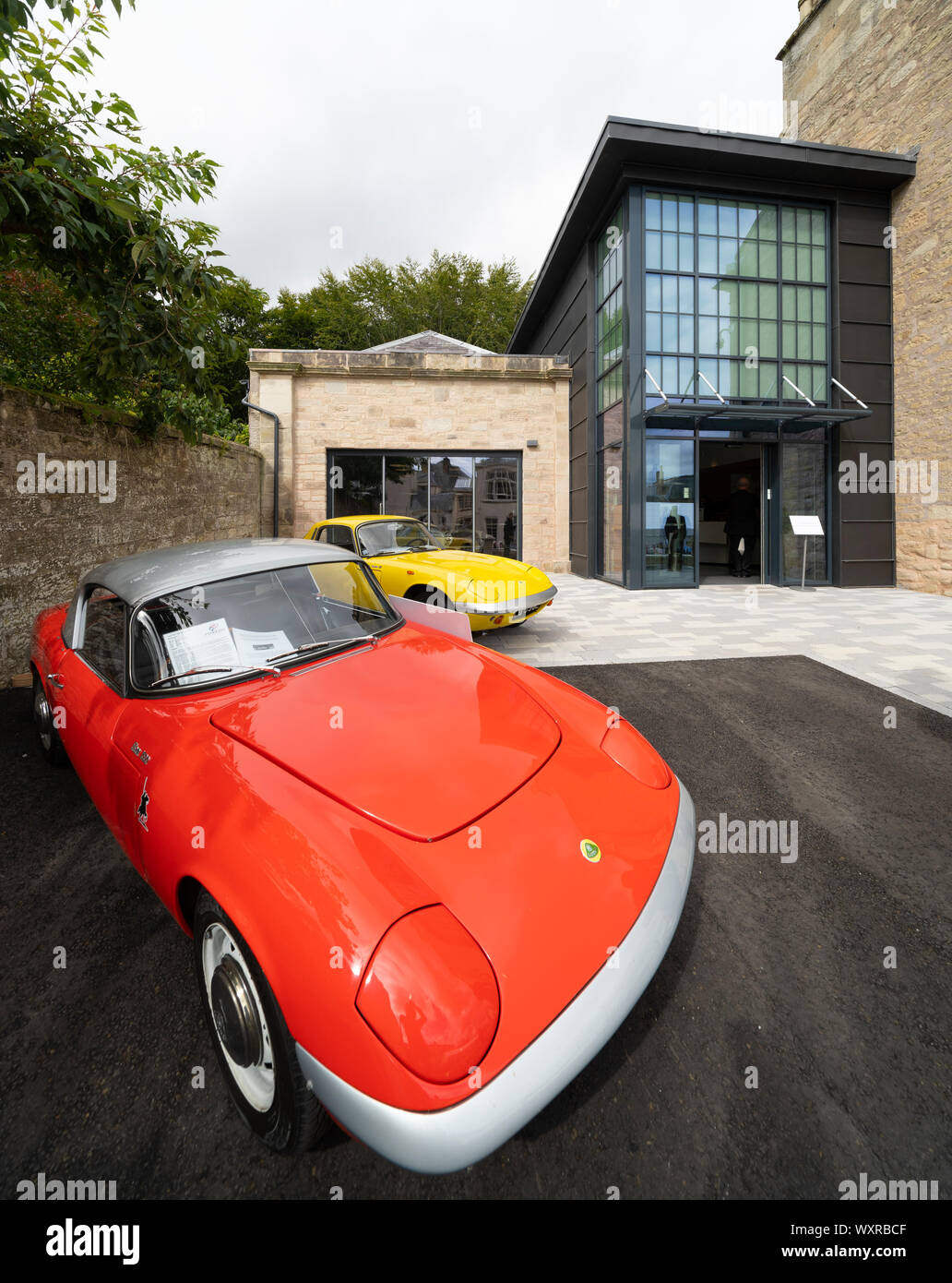 Offizielle Eröffnung Tag der neuen Jim Clark Motorsport Museum in Duns, Schottland, Großbritannien Stockfoto