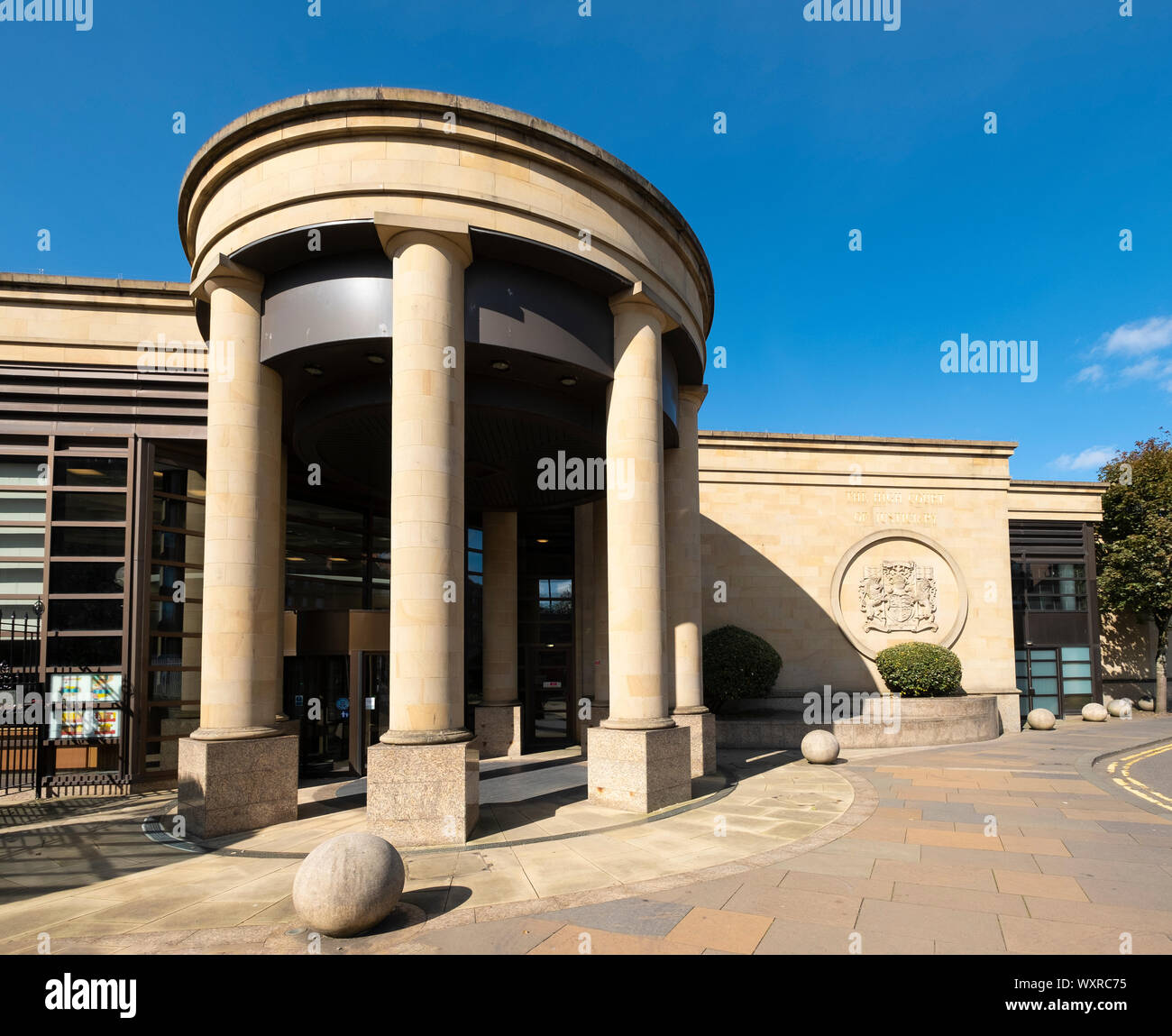 Die Außenseite des High Court in Glasgow, Schottland, Großbritannien Stockfoto