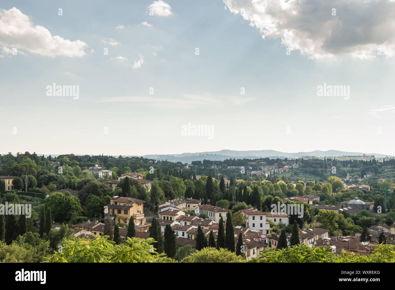 Florenz (Italien) Stadtbild Luftaufnahme vom Palazzo Pitti auf einem Sommer sonnigen Tag, Stockfoto