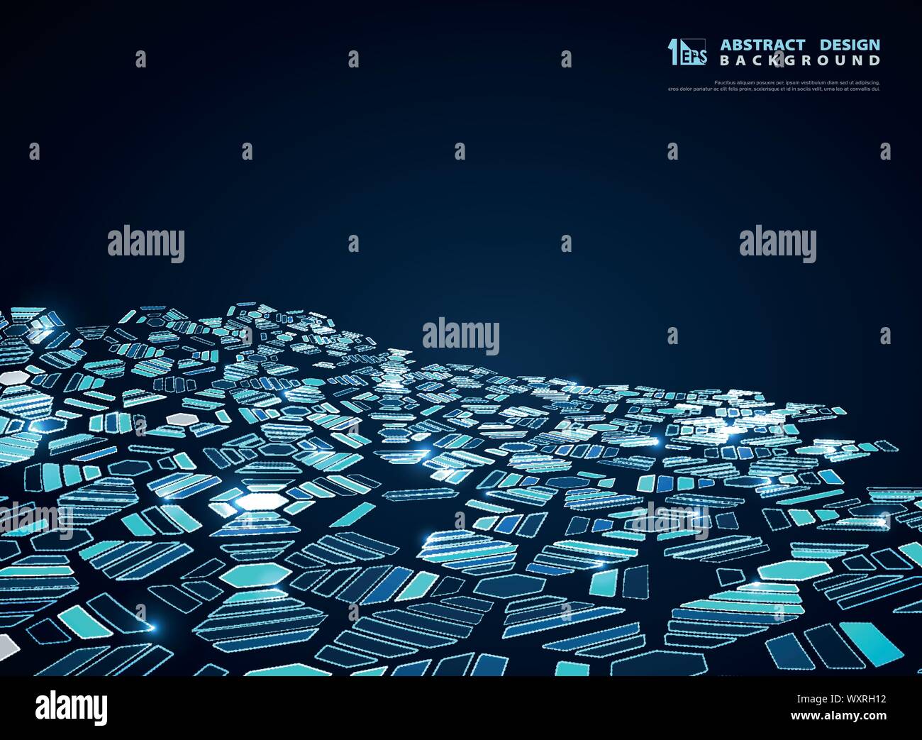 Abstrakt Blau futuristisch Hexagon modernes Design Dekoration Hintergrund. Sie können für Ad, Poster, Artwork, Vorlage verwenden, Jahresbericht. Abbildung Stock Vektor