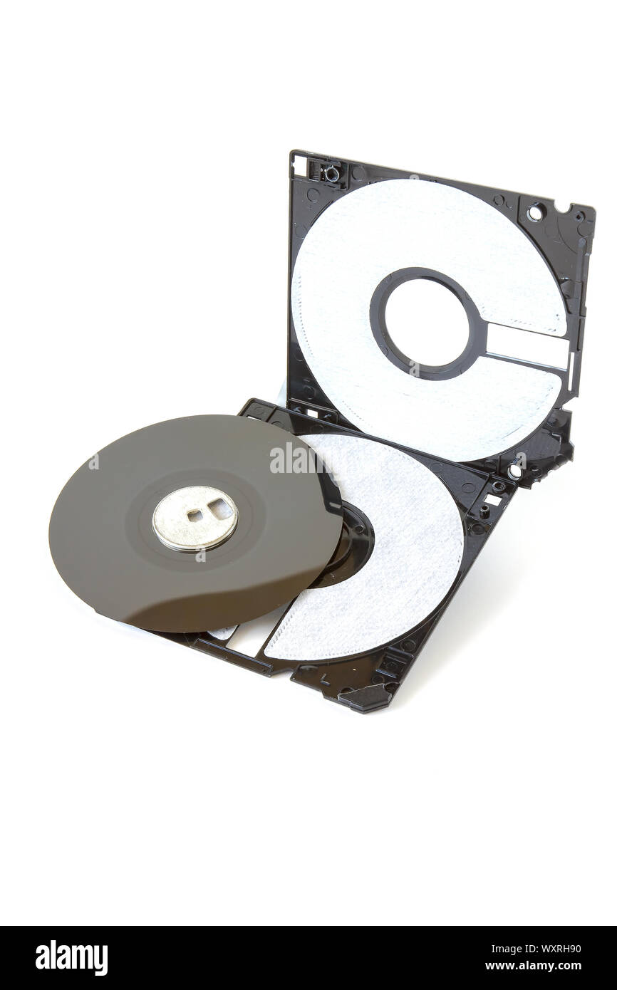 1,44 Mb Personal Computer Diskette auf weißem Hintergrund Stockfoto