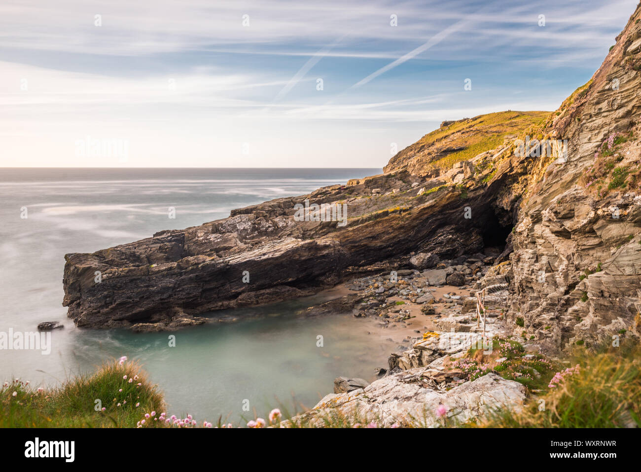 Tintagel Barras Nase Küste Cornwall Großbritannien Großbritannien Großbritannien Stockfoto