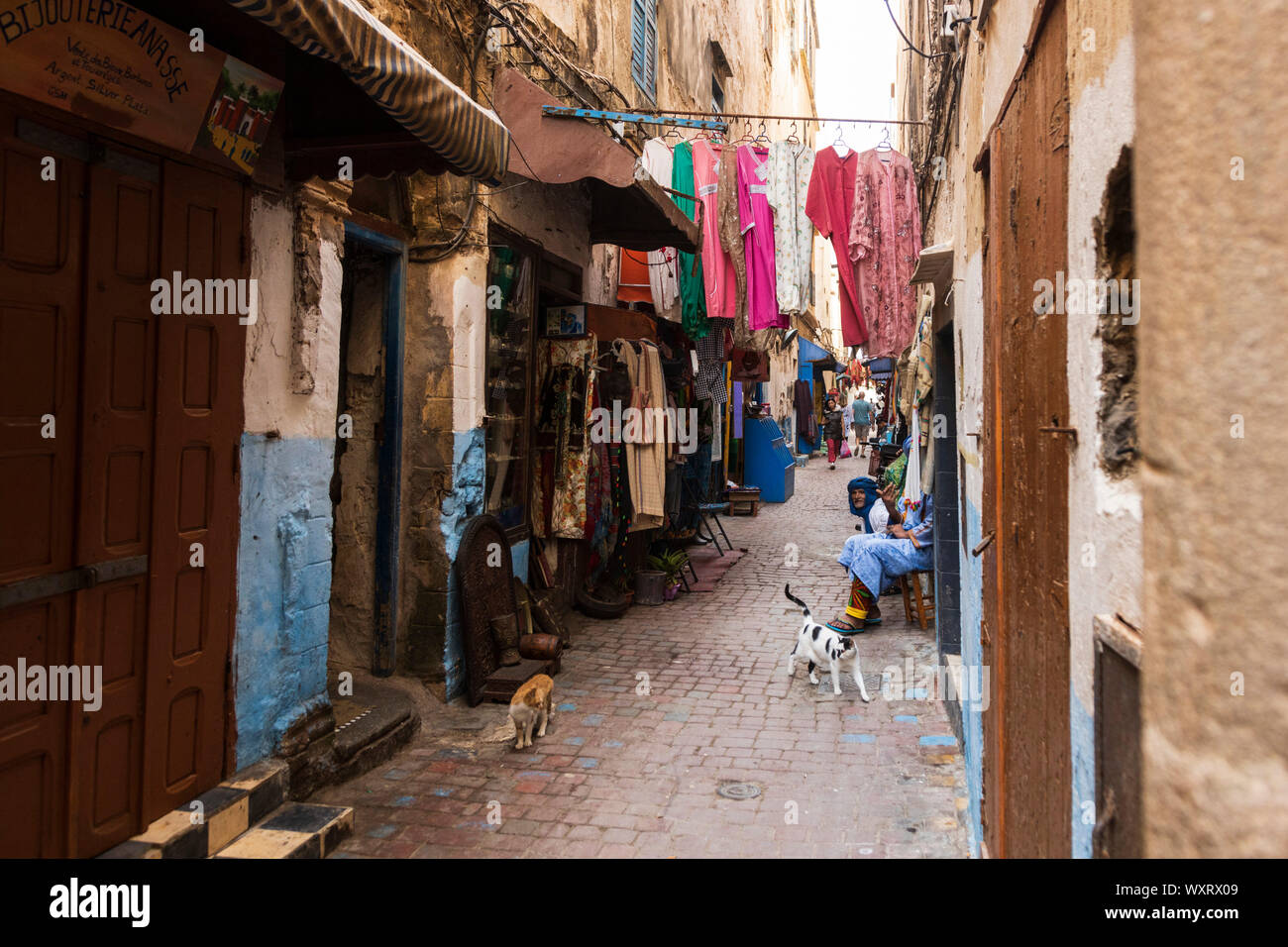 Souks in Essaouira, Marokko, Mahgreb, Nordafrika Stockfoto