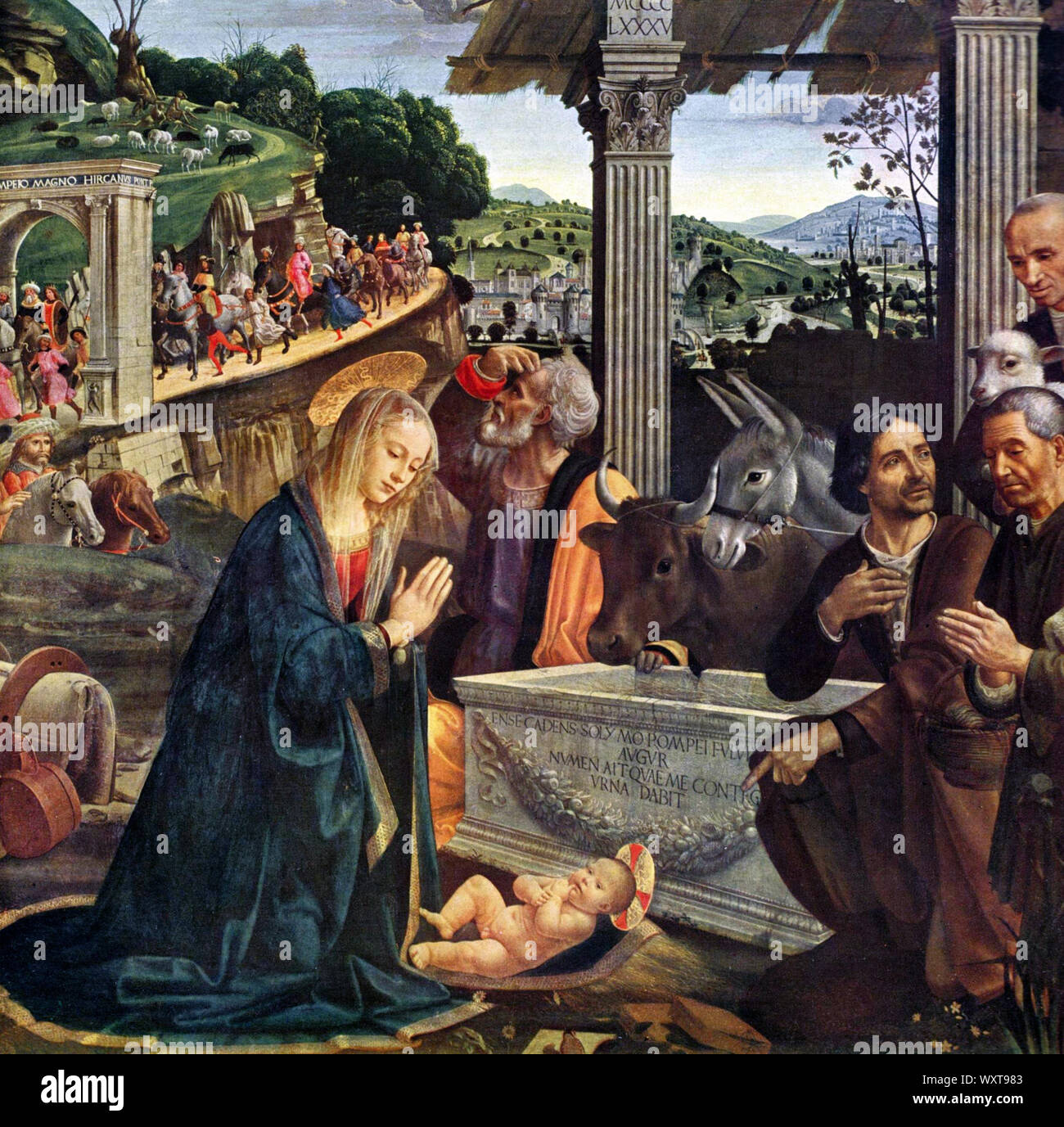 Die Anbetung der Schäfer - Domenico Ghirlandaio, ca. 1485 Stockfoto