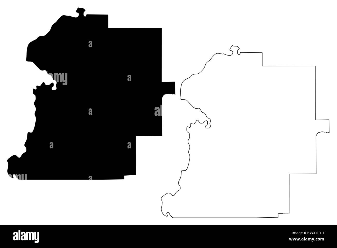 Marengo County, Alabama (Grafschaften in Alabama, Vereinigte Staaten von Amerika, USA, USA, USA) Karte Vektor-illustration, kritzeln Skizze Marengo Karte Stock Vektor