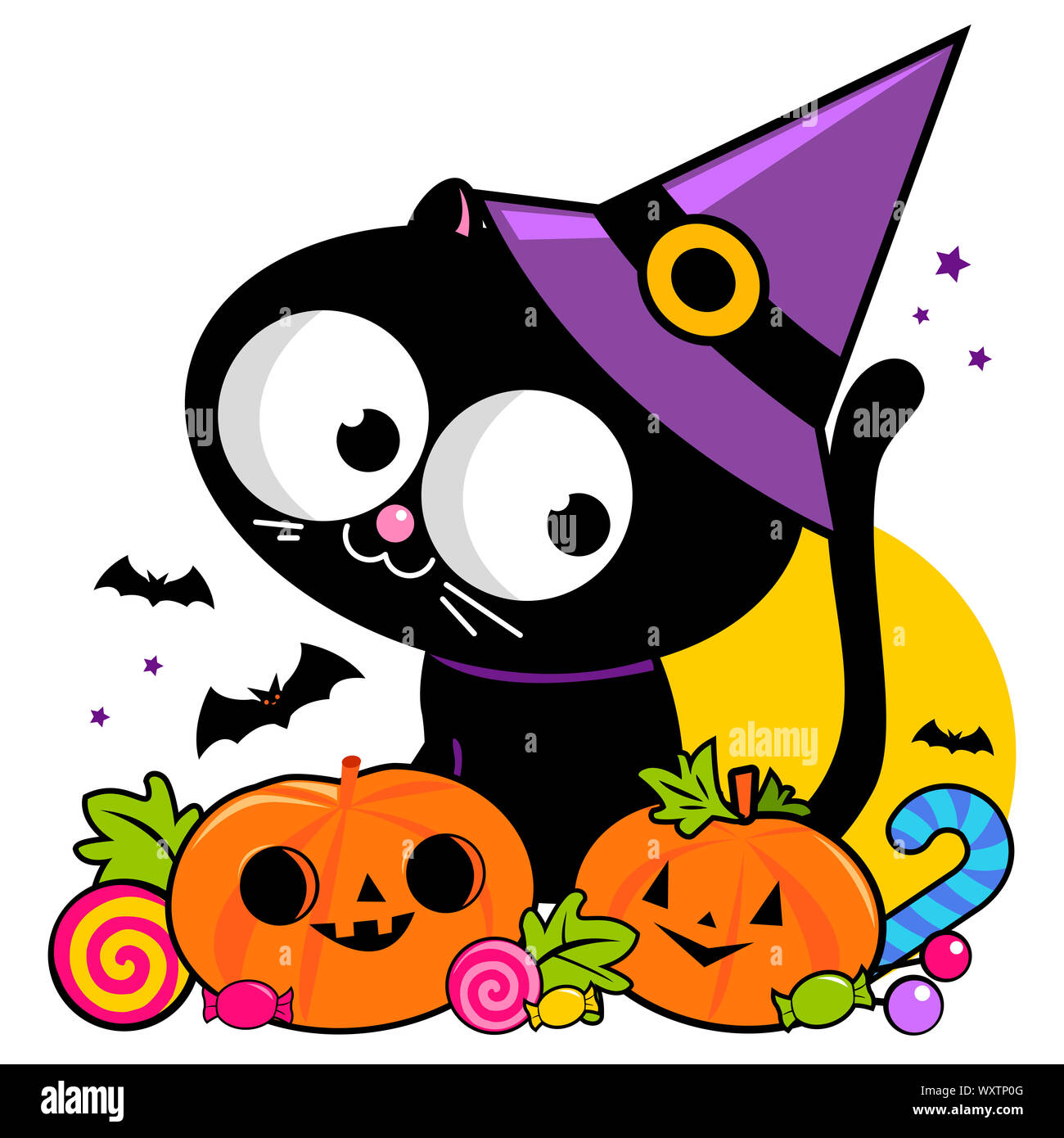 Halloween-Gartenflagge – Schwarze Katze Mit Hexenhut & Kürbis, Doppelseitig, 30,5x45,7 Cm – Deko Für Herbst & Halloween