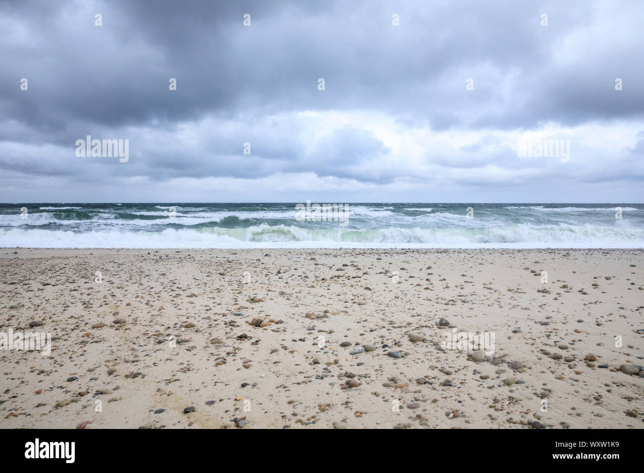 Wellen an der Cape Cod Bay, Atlantik, Cape Cod, New England, USA Stockfoto