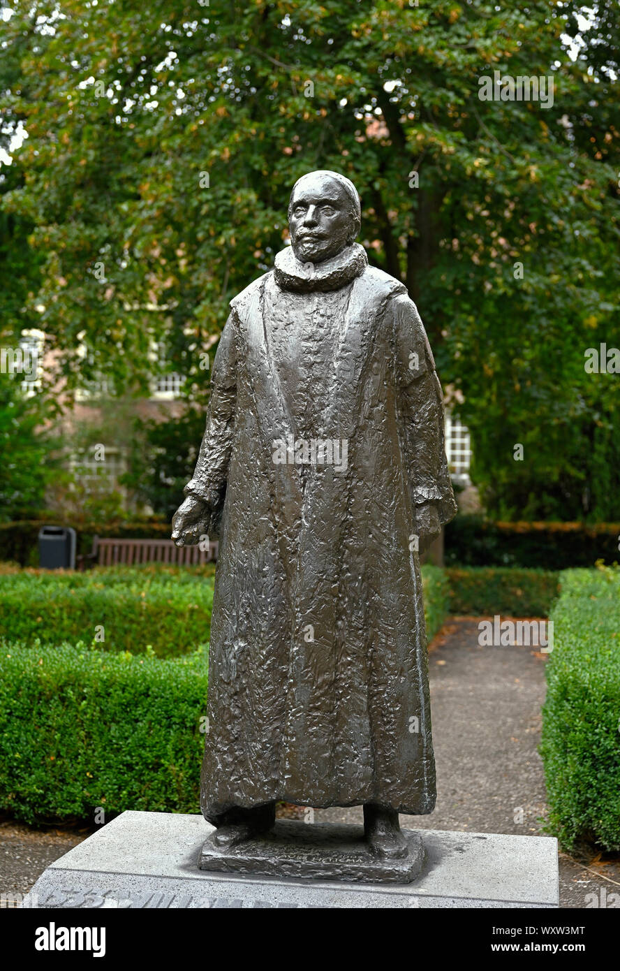 Delft, Niederlande - 2019.09.07: Statue von Prinz William 1 orange Nassau (die Stille) im Garten der prinsenhof Residence Stockfoto