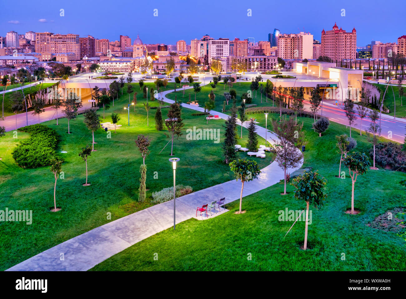 Central Park, Baku, Aserbaidschan Stockfoto