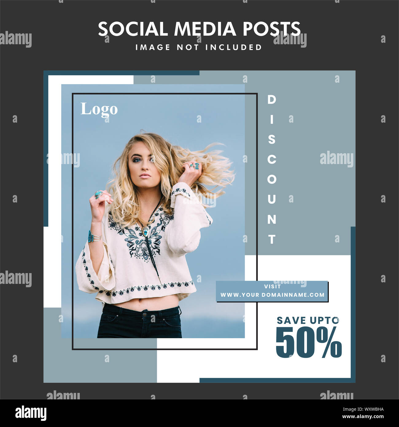 Mode Verkauf minimalen sozialen Medien post Design Illustration Stockfoto