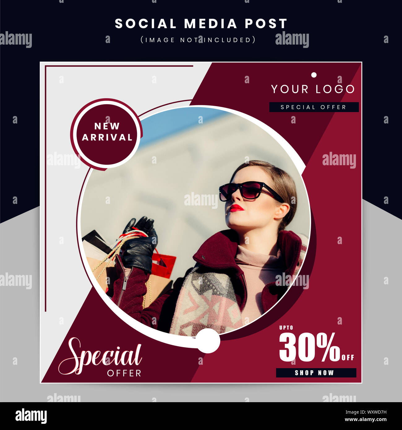 Angebot Verkauf social media post Design Illustration Stockfoto