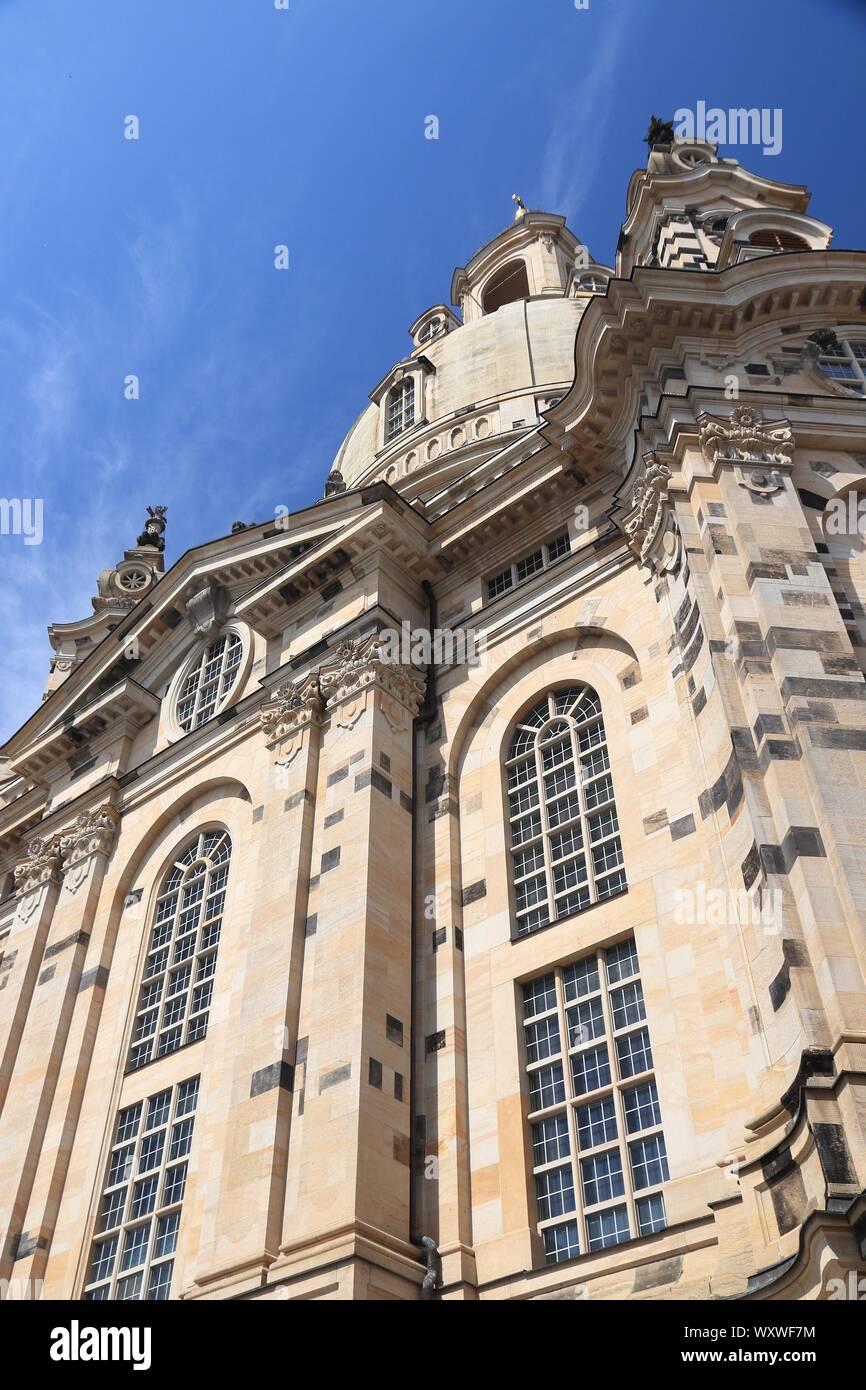 Dresden, Deutschland: Frauenkirche lutherischen Kirche. Barocke Architektur. Stockfoto