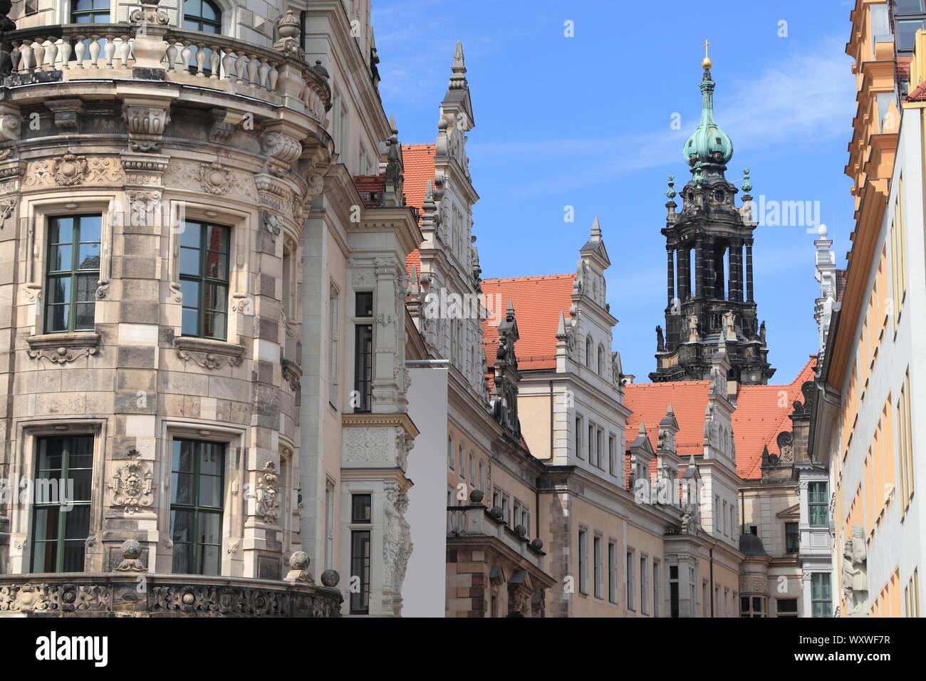 Dresden Stadt in Deutschland. Altstadt skyline (Altstadt). Stockfoto