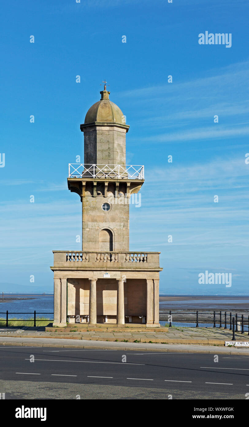 Der Strand Leuchtturm, Fleetwood, Lancashire, England, Großbritannien Stockfoto