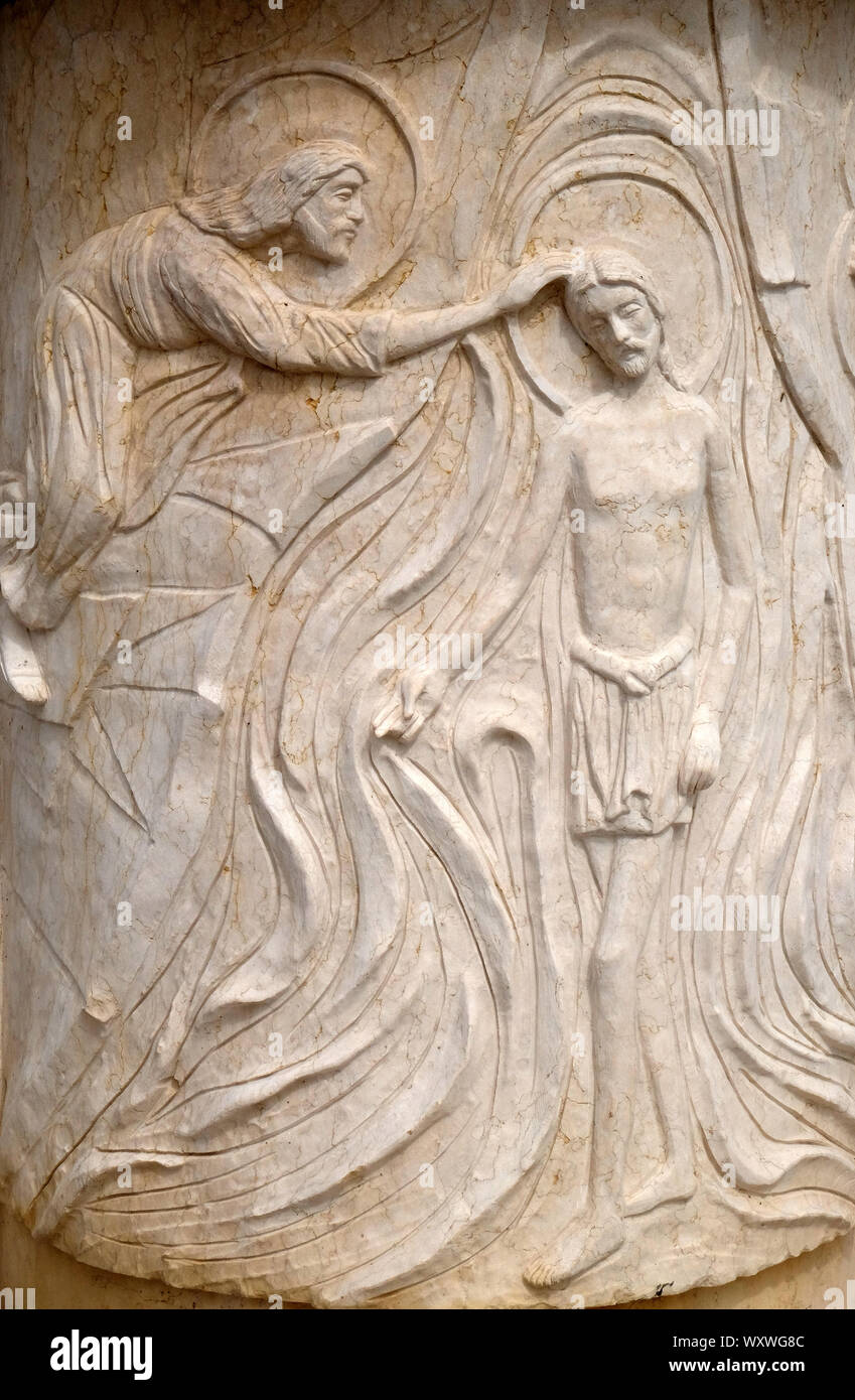 Taufe des Herrn, Catcher ein Denkmal in Ohrid, Mazedonien Stockfoto