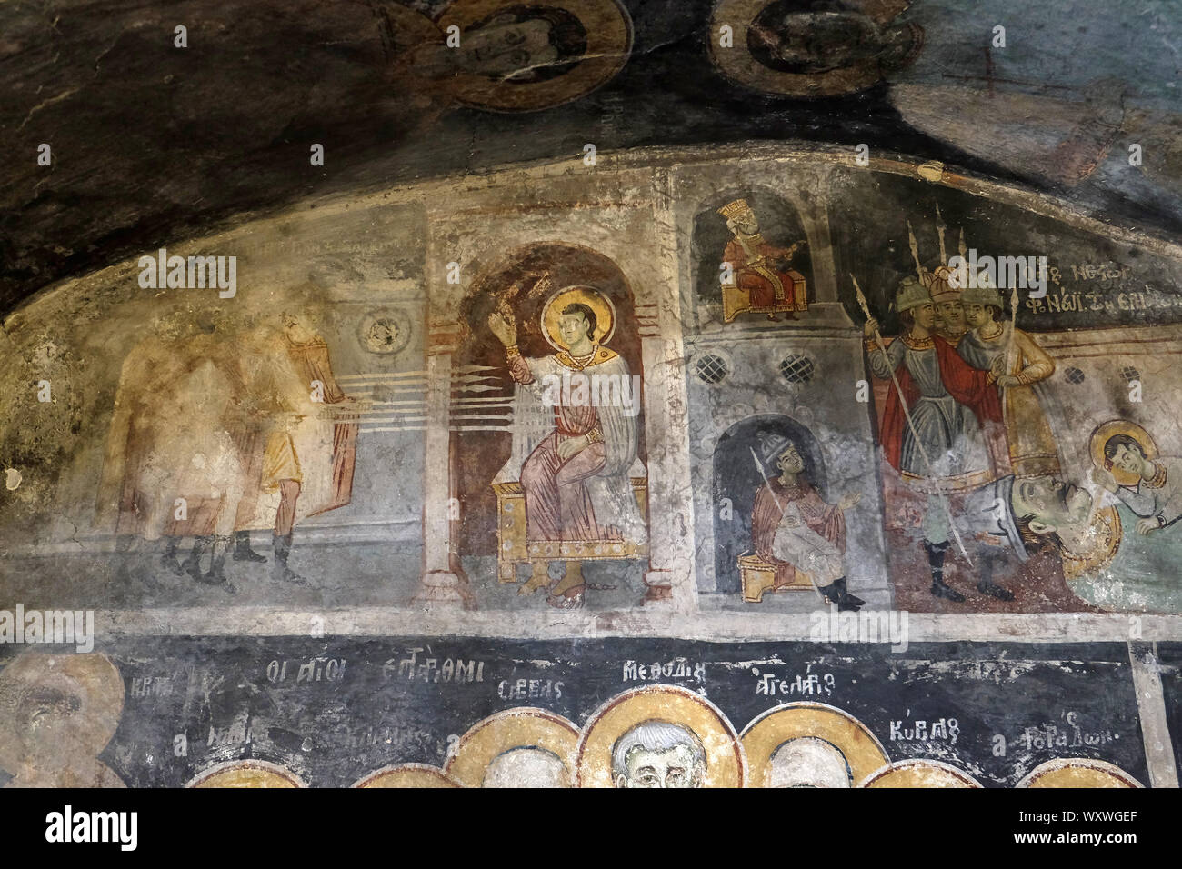 Fresko in der Saint Naum Kloster in der Nähe von Ohrid in Mazedonien Stockfoto