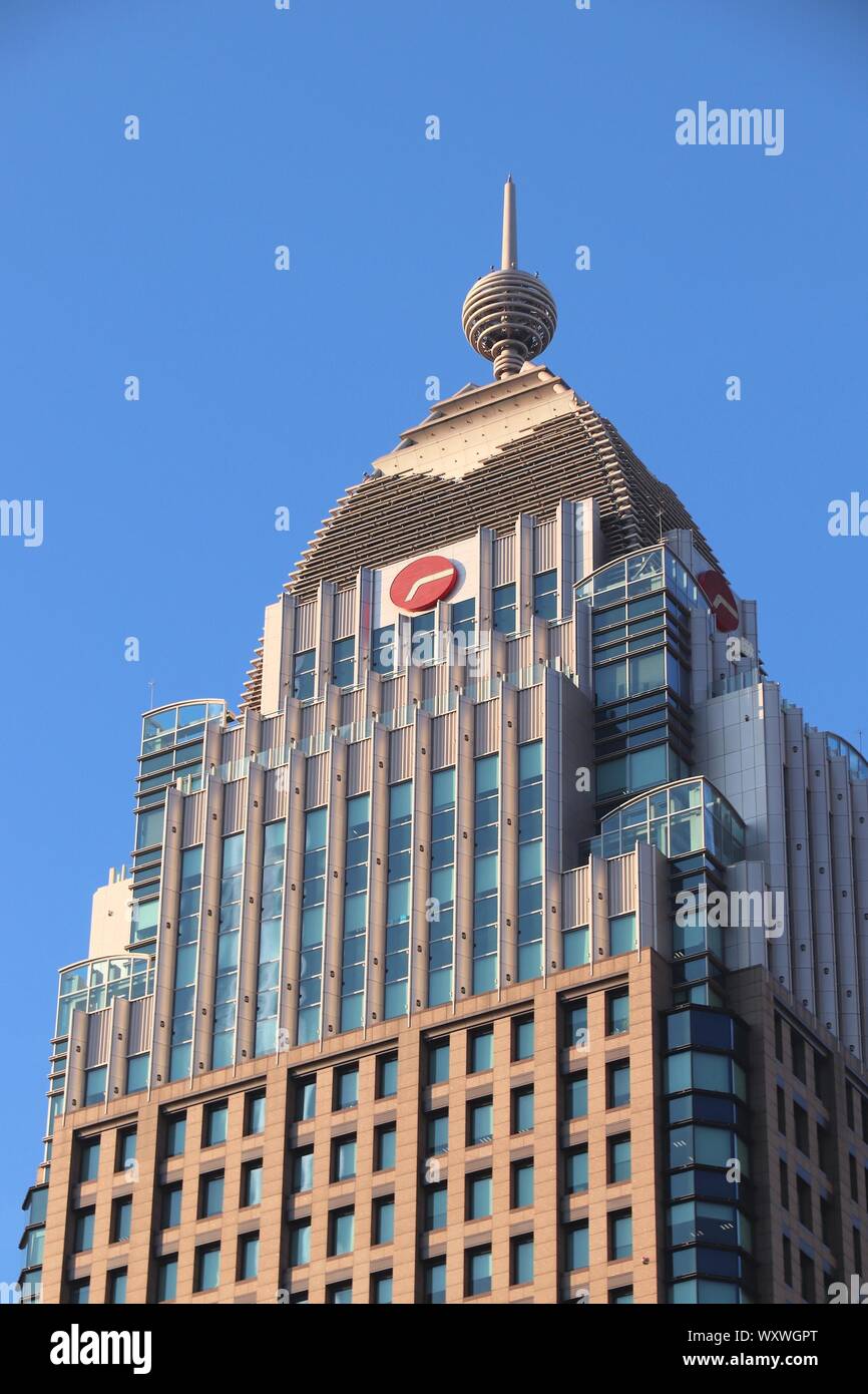 TAIPEI, Taiwan - Dezember 3, 2018: Farglory Financial Center Gebäude in Xinyi district, Taipei. Stockfoto