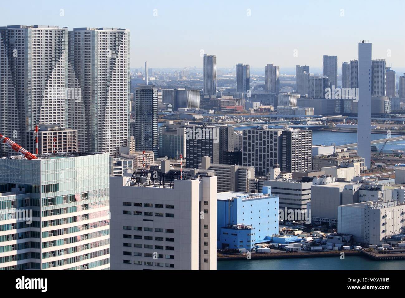 Tokio, Japan - stadtbild von kachidoki und Toyomicho Bezirke. Stockfoto